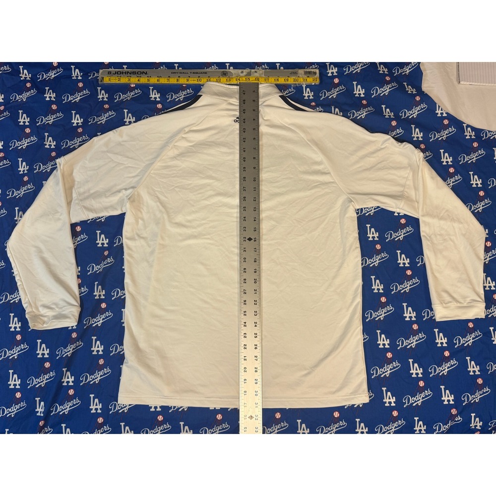 Adidas Golf Mens Large White 1/4 Zip Pullover 3-Stripe Performance CW4984 - Picture 4 of 7